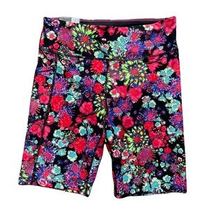 Calvin Klein Multi Colored Floral Bike Shorts Pocket L